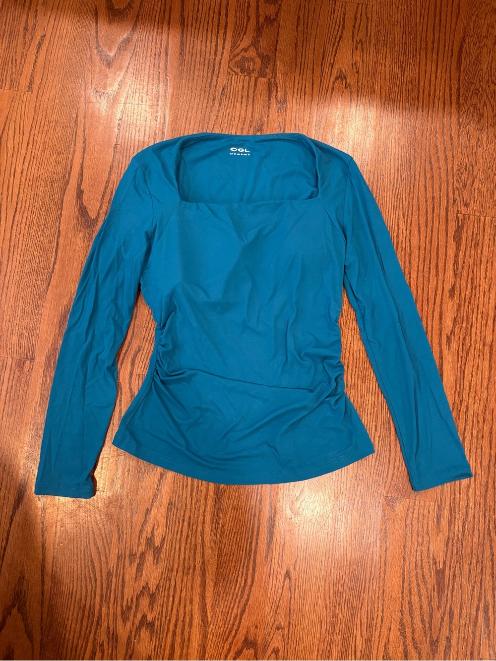 NWOT - OGL Teal Long-Sleeve Square Neck Top